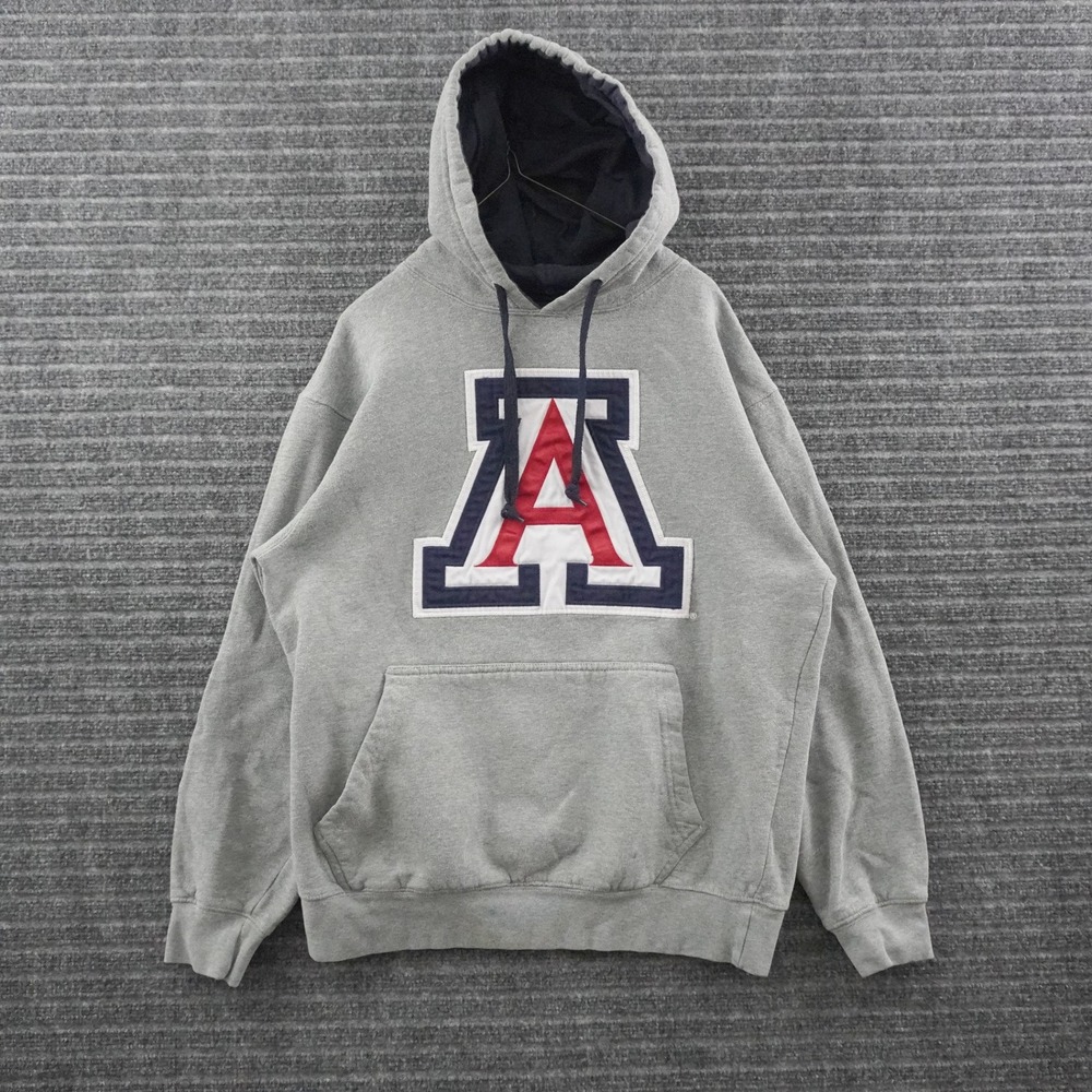 Vintage B5 Arizona Wildcats Hoodie Men Medium Grey Tackle Twill Patch